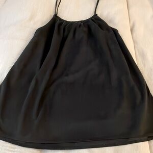 Black faux suede top